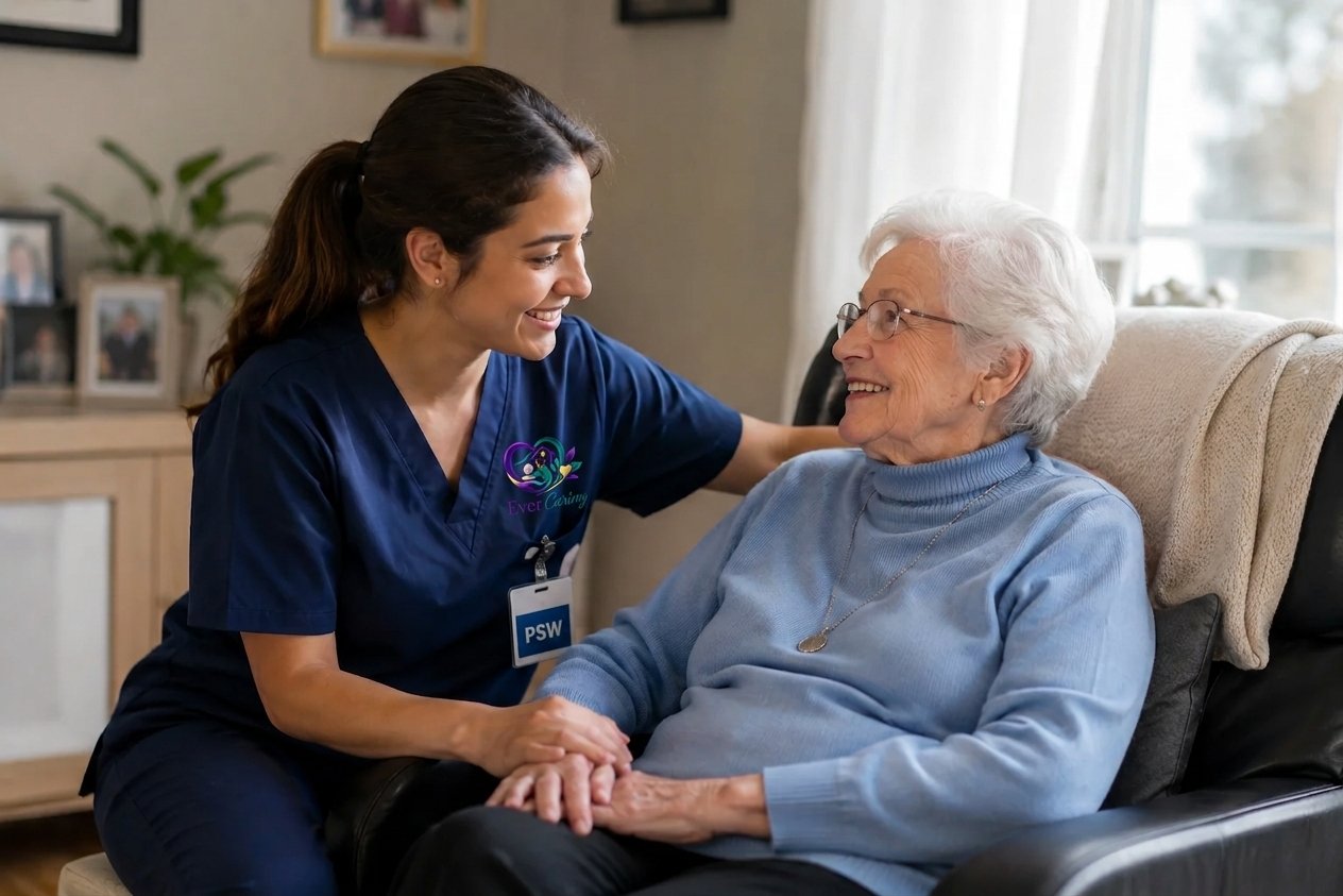 Home care support for a senior at home